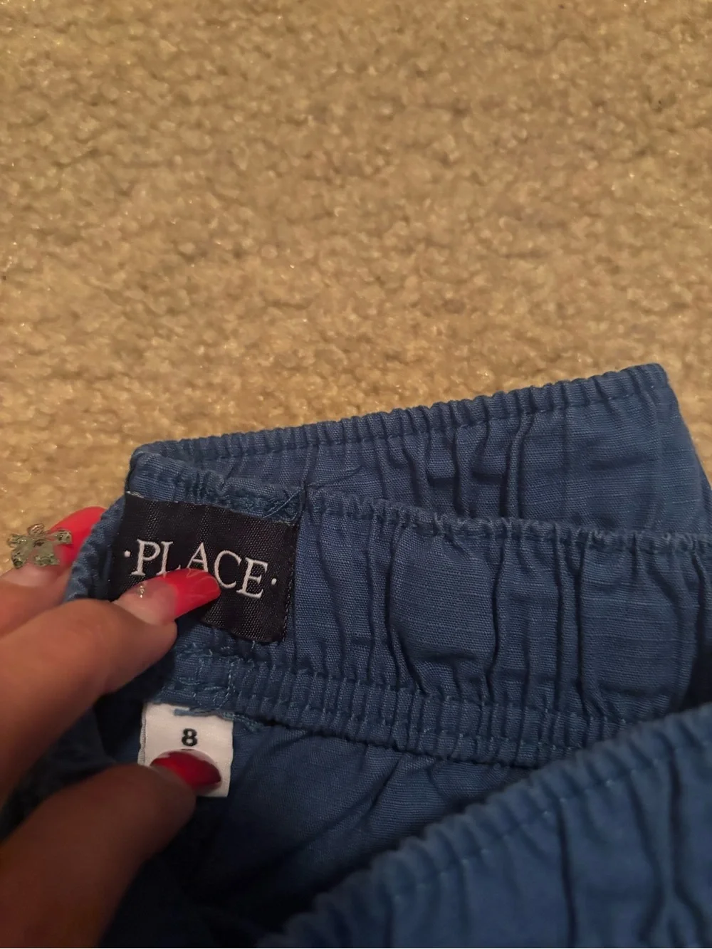 Place Boys Adjustable Waist Shorts - Blue & Gray